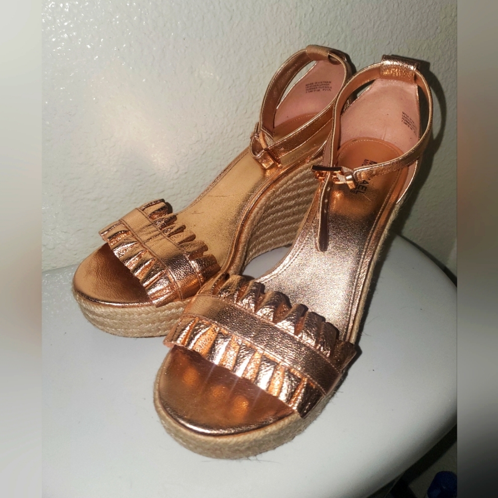 Michael Kors Pink Metallic Wedges